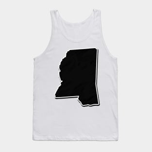 Black Mississippi Outline Tank Top